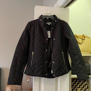 Black quilted coat